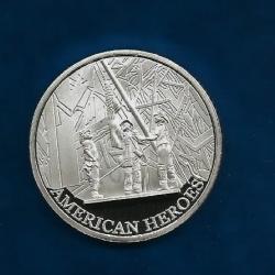 Médaille en argent 11 septembre 2001 AMARICAN HEROES 25 Gr 40 mm