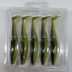 Leurre souple sawamura one up Shad 5" vert/marron