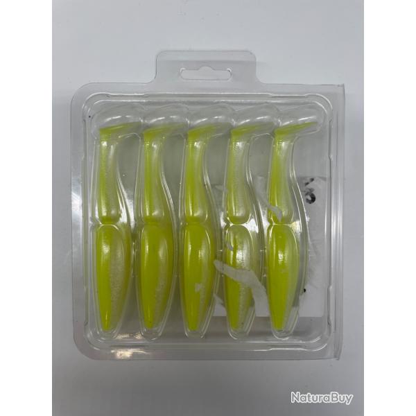 Leurre souple sawamura one up Shad 5" jaune/argent