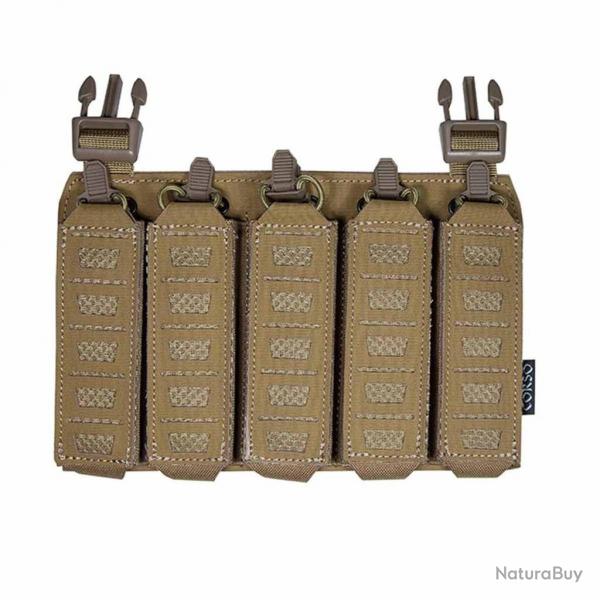 PORTE CHARGEUR FRONTAL 9MM MP5/MP7 MOLLE LASER CUT NOIR