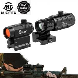 MidTen Riflescope Rifle Hunting Scopes 3X Magnifier Combo 3 MOA Red Dot