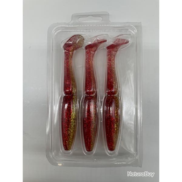 Leurre souple sawamura one up Shad 7" rouge/or