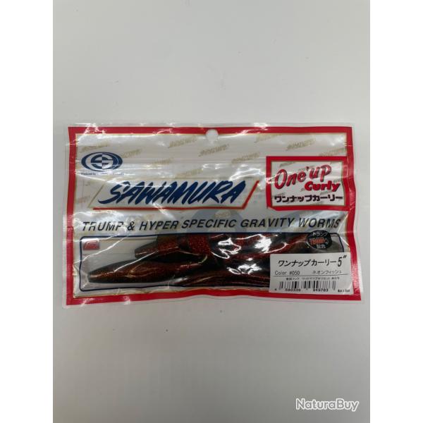 Leurre souple sawamura one up curly 5" neon fish