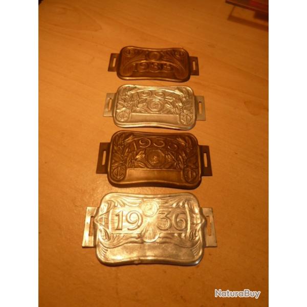 lot de 4 plaques/taxe  vlo