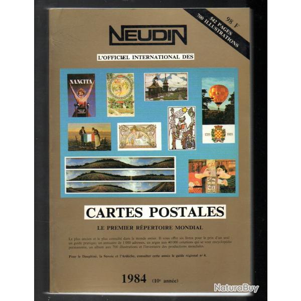 catalogue neudin l'officiel international de la carte postale 1984