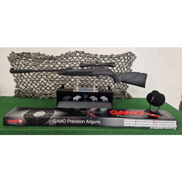 Carabine 4.5mm Quiet Black avec lunette 4x32 19.9 joules + cible aimante avec sanglier courant.