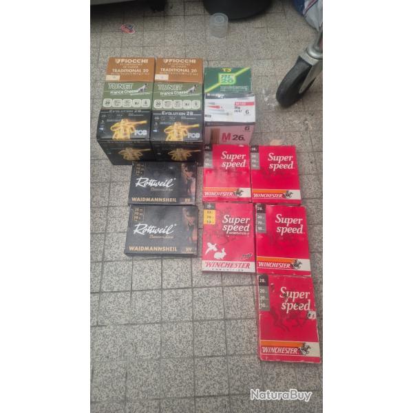 Lot de cartouche de chasse calibre 20 winchester