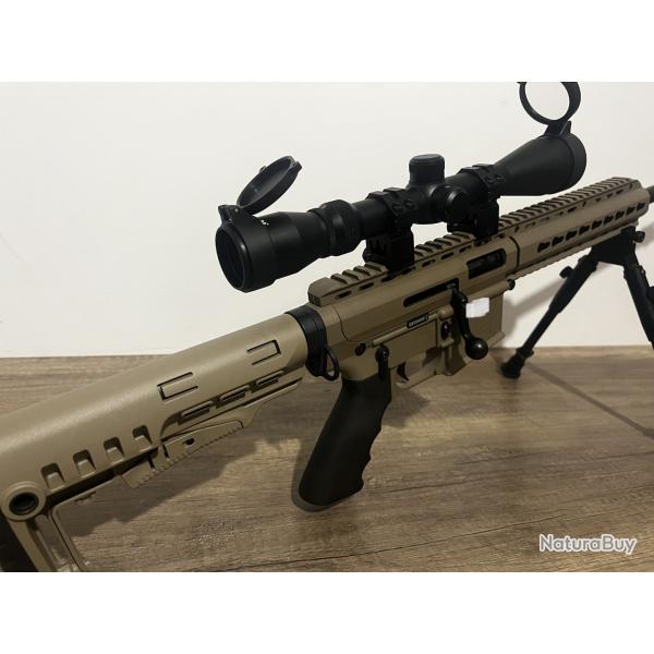 Pack Carabine PALLAS BA15 Tactical TAN- Cal.22lr + adaptateur silencieux