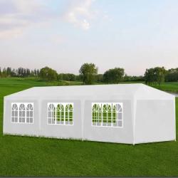 Tente de réception blanche 3x9 m, fournitures de jardin, auvent, fournitures d'extérieur, auvent