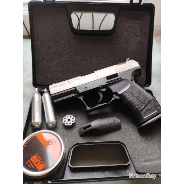 Walther CP99 CO2 tat neuf , semi automatique , 2 barillets fourni avec et 2 cartouches de Co2