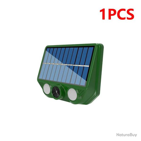 Repulsif Solaire Sonore + LED pour Oiseaux & Animaux, Modele: D