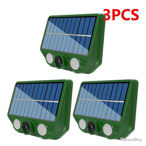 Repulsif Solaire Sonore + LED pour Oiseaux & Animaux, Modele: F