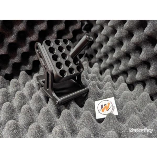 PRESENTOIR / PORTE CARTOUCHE 338 LM - NOIR Prsentoir pour 15 Balles -Calibre 338 LAPUA Mag