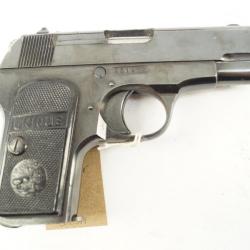 Pistolet Unique le véritable 7.65B dans sa boîte d'origine daté 1949