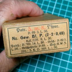1936 BOITE CARTON VIDE MUNITIONS MAUSER RWS ALLEMAGNE 39/45 WW2
