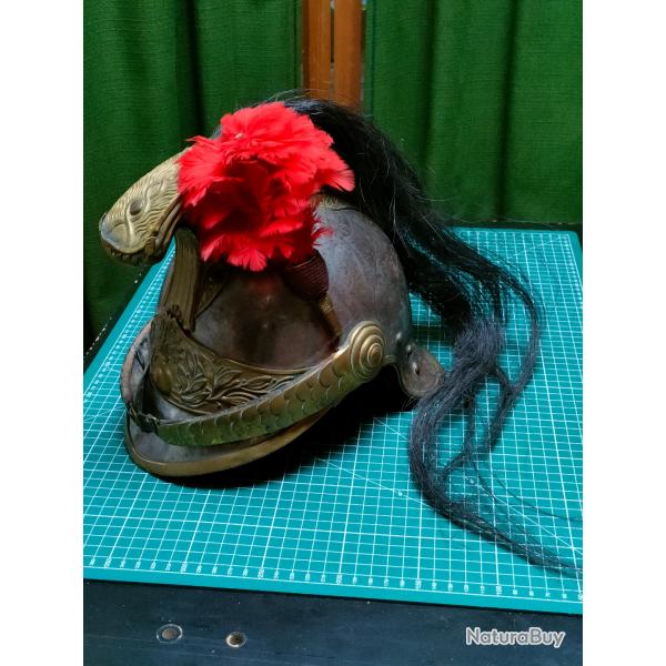 CASQUE MOD 1874 10 EME DRAGON MONTAUBAN, A RESTAURER, BEAUX MARQUAGES
