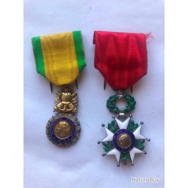 2 Medailles CHEVALIER DE LA LEGION D'HONNEUR