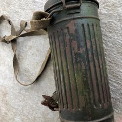 WW2 BEAU MASQUE A GAZ ALLEMAND COMPLET CAMO NORMANDIE DATE 1942