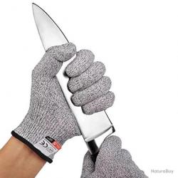 GANTS ANTI-COUPURES - NORME DE PROTECTION EN388 NIVEAU 5 - TAILLE M - LIVRAISON GRATUITE