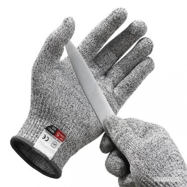 GANTS ANTI-COUPURES NIVEAU 5 - NORME DE PROTECTION EN388 - TAILLE S - LIVRAISON GRATUITE