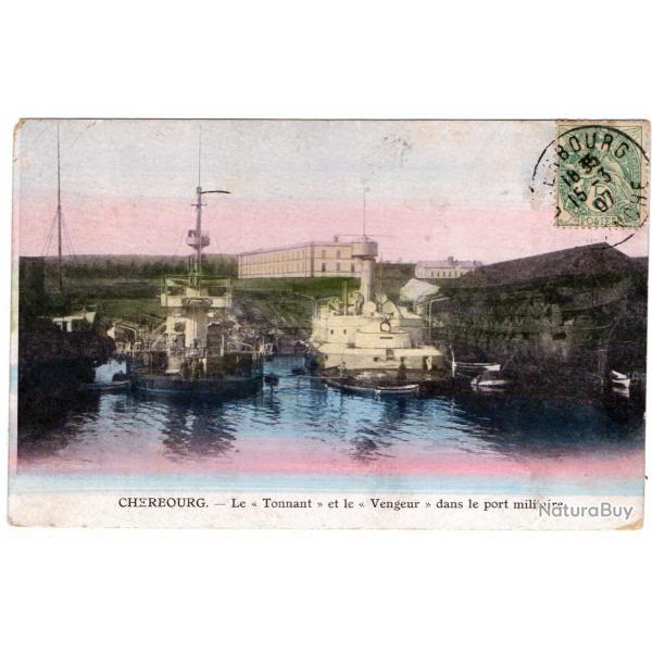 CPA -  CHERBOURG - Le Tonnant  - et le Vengeur dans le port militaire  N158