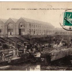 CPA -  CHERBOURG - L'Arsenal DE LA Manche ( Torpilleurs )  N°1356