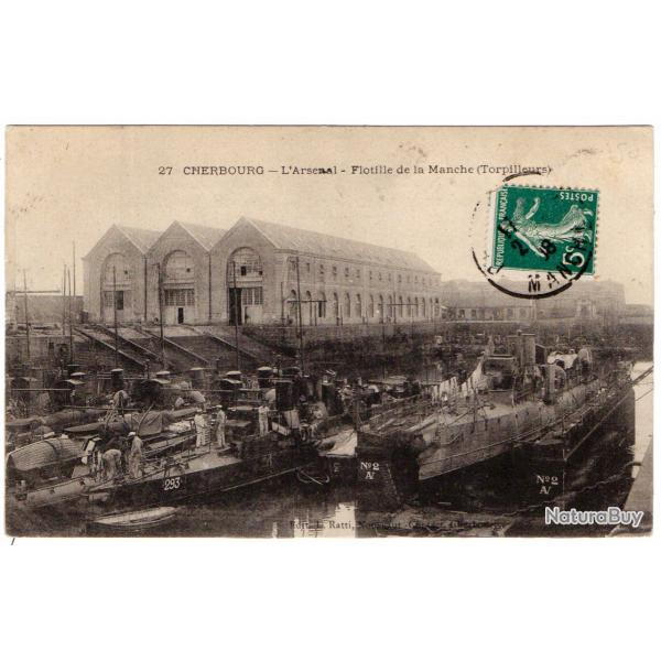 CPA -  CHERBOURG - L'Arsenal DE LA Manche ( Torpilleurs )  N1356