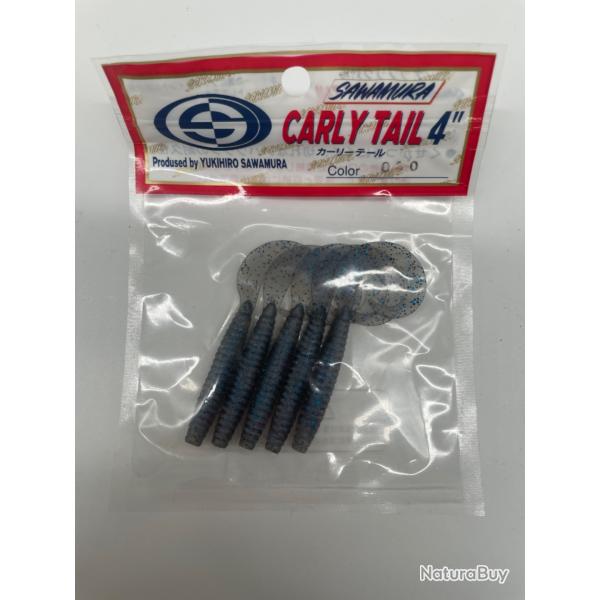 Leurre souple sawamura Carly tail 4" bleu