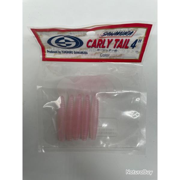 Leurre souple sawamura Carly tail 4" rose x5