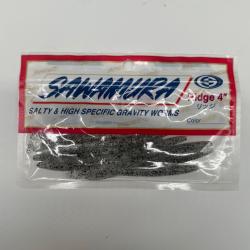 Leurre souple worm carnassier sawamura ridge 4" 10cm 1,8g transparent/noir