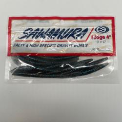 Leurre souple worm carnassier sawamura ridge 4" 10cm 1,8g gris/bleu