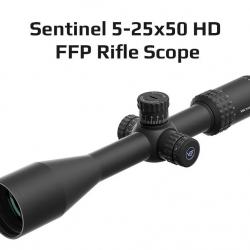 Lunette Vector Sentinel 5-25x50 HD FFP Zoom 5x Réticule Gravé Zéro Stop Haute Définition Tactique