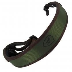 Sangle Néoprène Tourbon Réglable pour Fusil Confort Antidérapante Boucles Rapides Epaule Large Vert