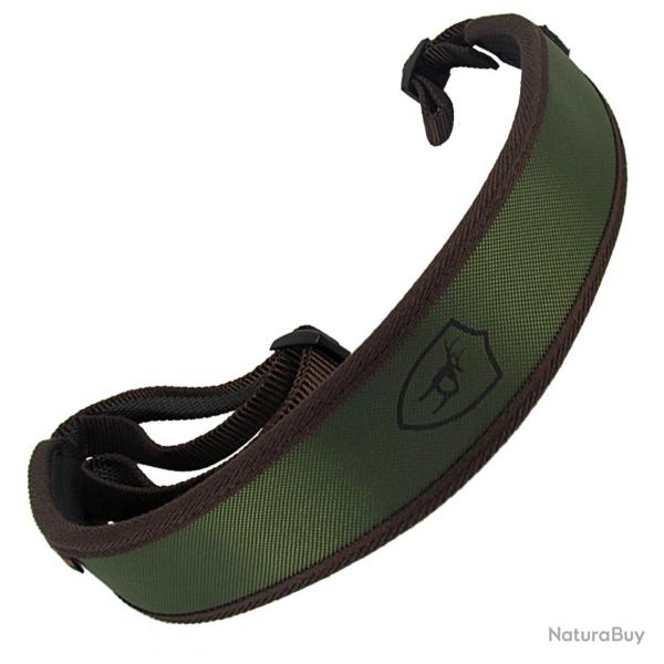 Sangle Noprne Tourbon Rglable pour Fusil Confort Antidrapante Boucles Rapides Epaule Large Vert
