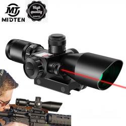 Lunette de visée laser rouge MidpatiRifle 2,5-10x40, Mil-dot, vert foncé - LIVRAISON GRATUITE