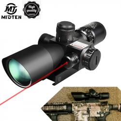 Lunette de visée laser rouge MidTen 2.5-10x40E, réticule Mil-dot éclairé