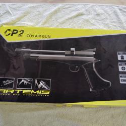 kit Pistolet et carabine Artémis CP2 CO2 Calibre 4.5mm + 6 cartouches co2 + une boite de plombs+ cib