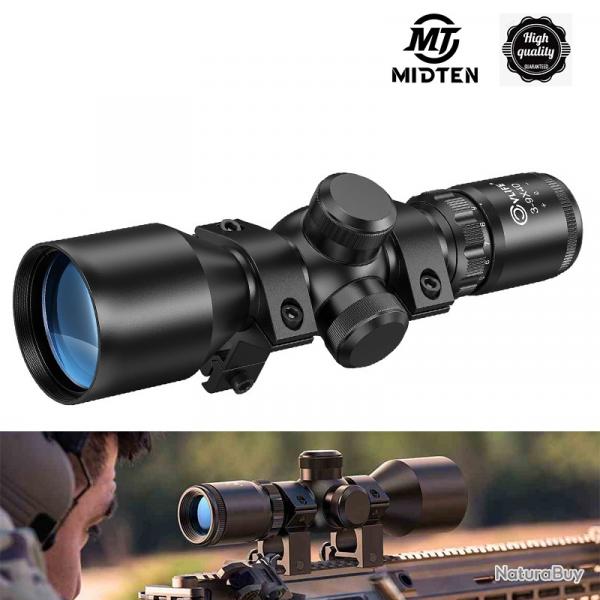 Lunette de vise compacte Midpati3-9x40, remploi Crosshair avec supports LIVRAISON GRATUITE