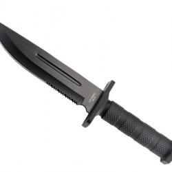 POIGNARD HERBERTZ NOIR 18CM INOX lame noire semi-dentée 18 cm acier 420