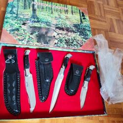 Coffret de 3 couteau Laguiole avec étuits - 21cm repliabe tire bouchon - 26 cm - 28cm repliable