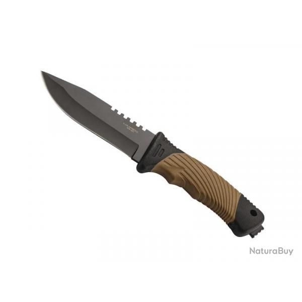 Couteau HERBERTZ ABS/GOMME BICOLORE 11,5CM INOX + ETUI