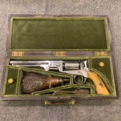 Revolver type Colt Navy (belge) 19ème siècle en coffret