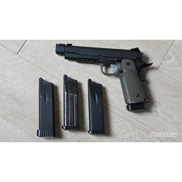 PA GBB HI-CAPA KJW KP05 4 chargeurs GAZ + CO2