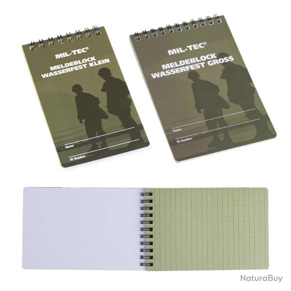 CARNET TANCHE WATERPROOF - Rsistant  l'eau, la boue et les intempries Grand (15cmx10cm)