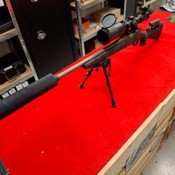 CVA CASCADE LRX CAL. .308 WIN NEUVE + LUN. 3-12X56 RET. LUM. + BIPIED + MALLETTE + SILENCIEUX