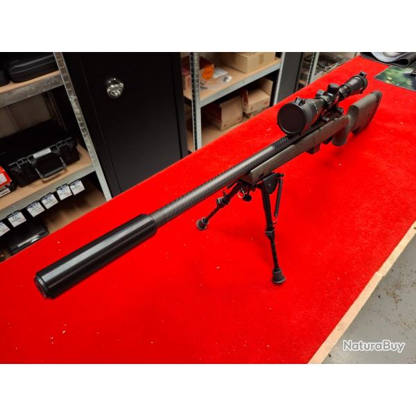 BERGARA RIMFIRE BMR-X CARBON CAL. .22 LR + LUN. 3-9X42 + MALLETTE + SILENCIEUX + BIPIED + 250 MUN...