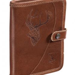 Porte permis RISERVA en cuir marron logo cerf T.S