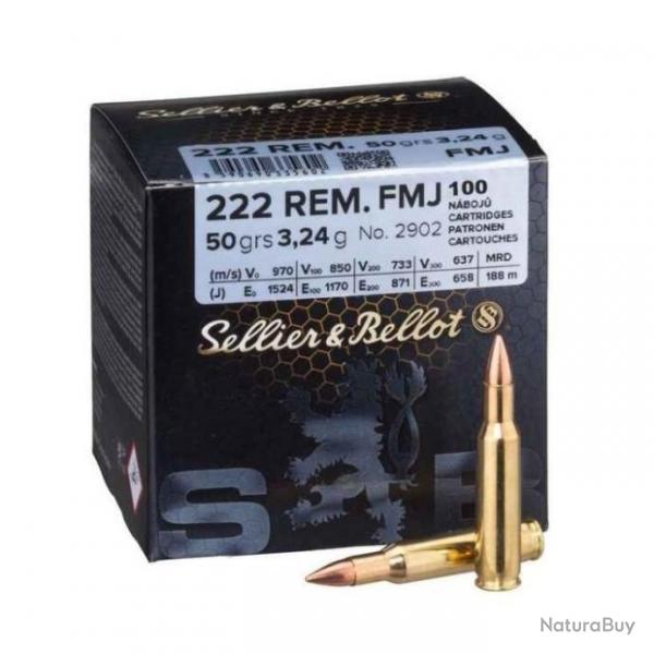 Offre spcMunitions Sellier & Bellot 222 Rem. SP 3,24g 50gr x10 boites - PROMOTION