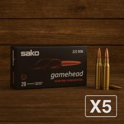 Munitions Sako 222 Rem. Gamehead SP 110g X5 boites - PROMOTION