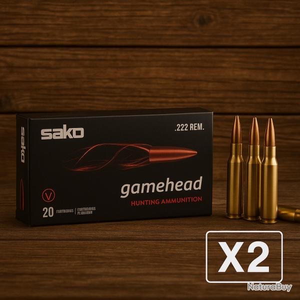 Munitions Sako 222 Rem. Gamehead SP 110g X2 boites - PROMOTION